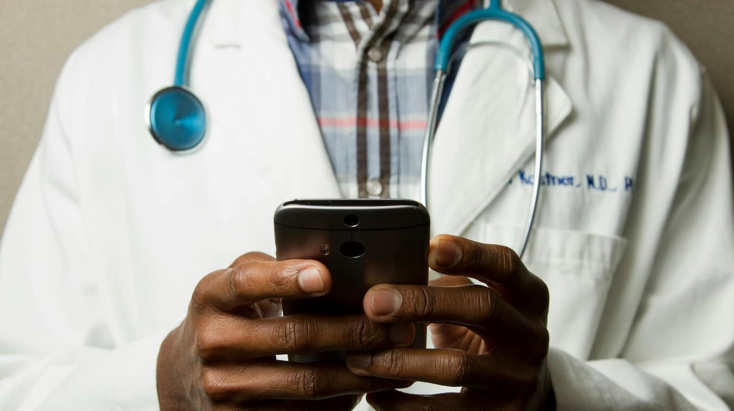 A clinician using a connected health platform
